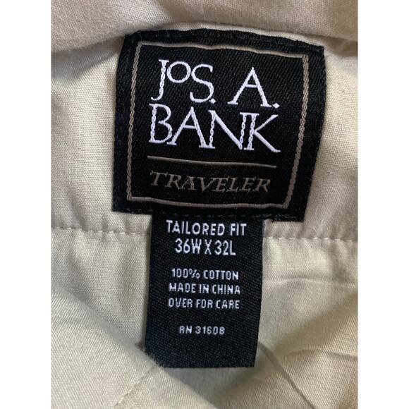 Jos. A. Bank Men's Traveler Performance Tailored Fit Chino Pant Gray Size 36/32 - Picture 3 of 4